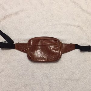 Embossed leather fanny pack